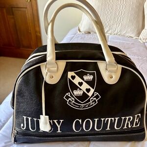 Vintage Juicy Couture Y2K Black & White Bowling Bag Pink Interior